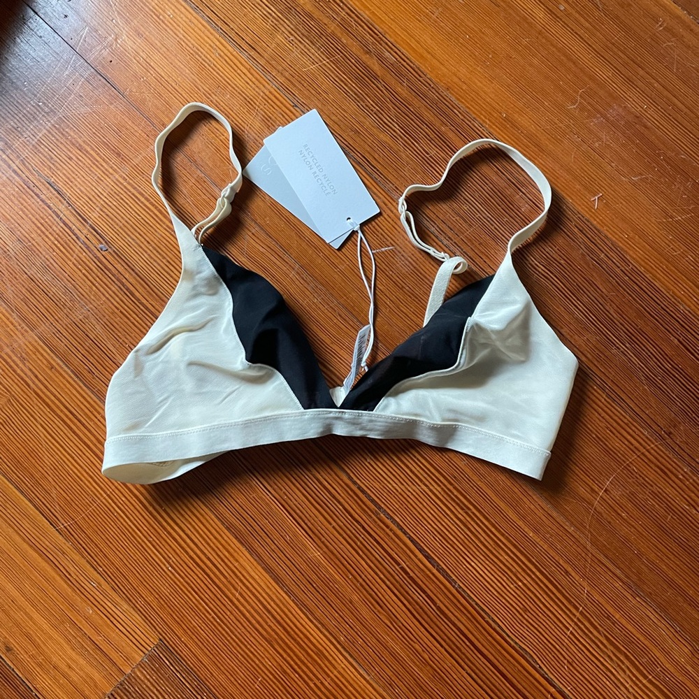 COS Mesh Recycled Fabric Mesh Ecrh Bralette Size 4 NWT